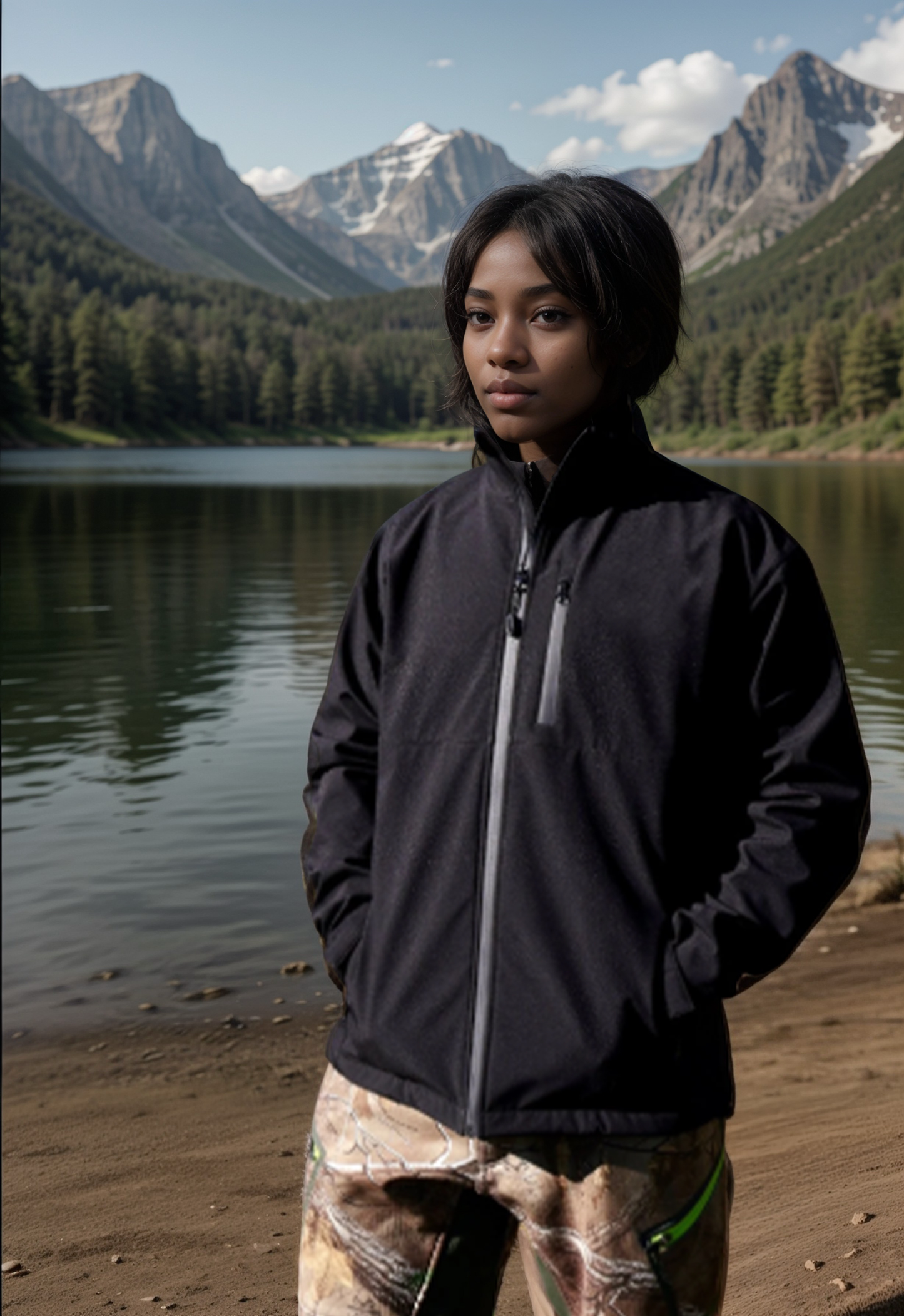 Solid Black Premium Tactical Hunting Jacket – Windbreaker & Waterproof Rain Gear
