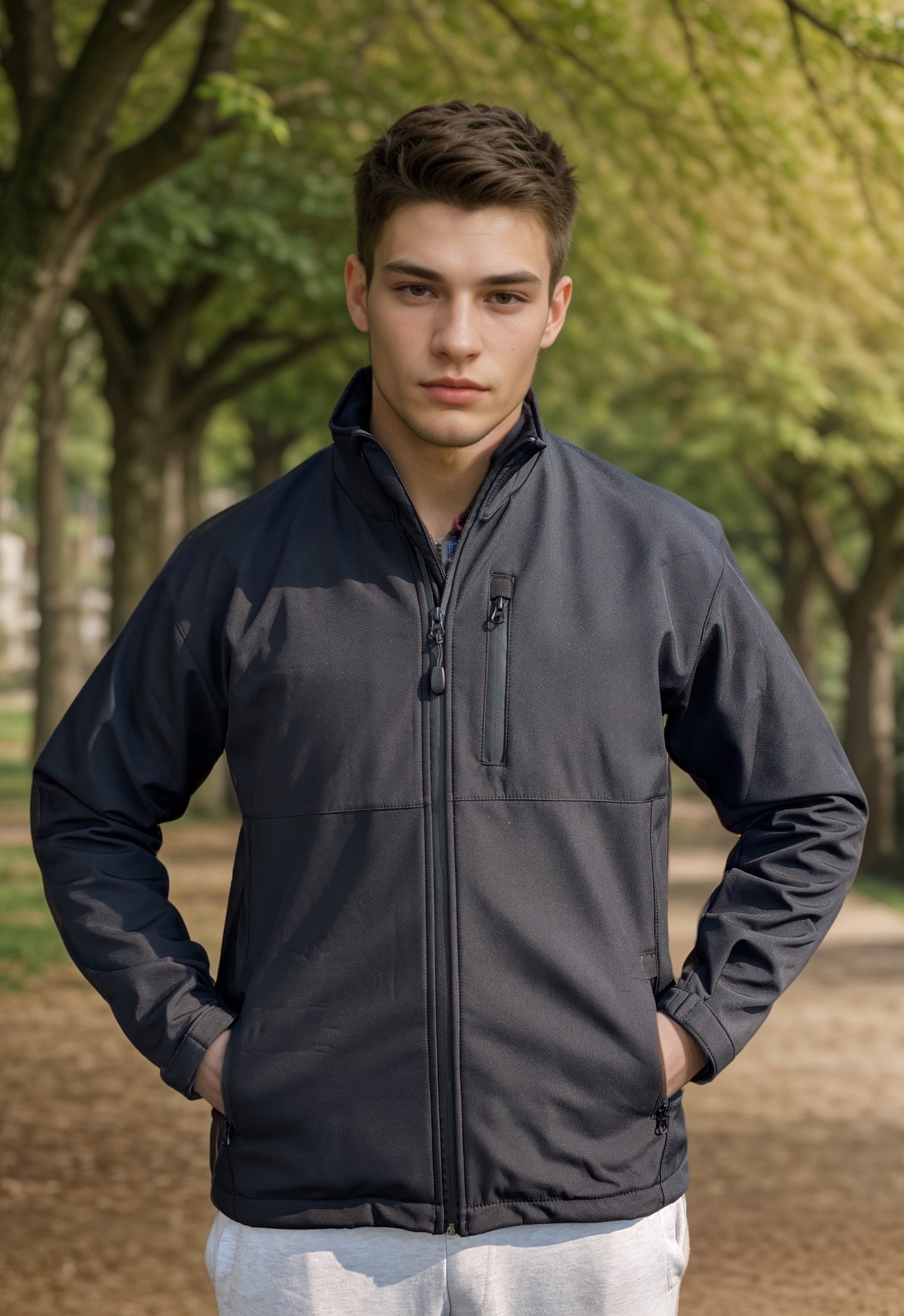 Solid Black Premium Tactical Hunting Jacket – Windbreaker & Waterproof Rain Gear
