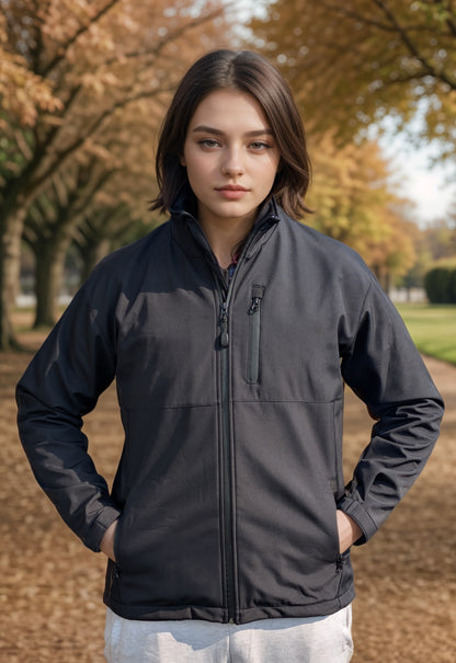 Solid Black Premium Tactical Hunting Jacket – Windbreaker & Waterproof Rain Gear